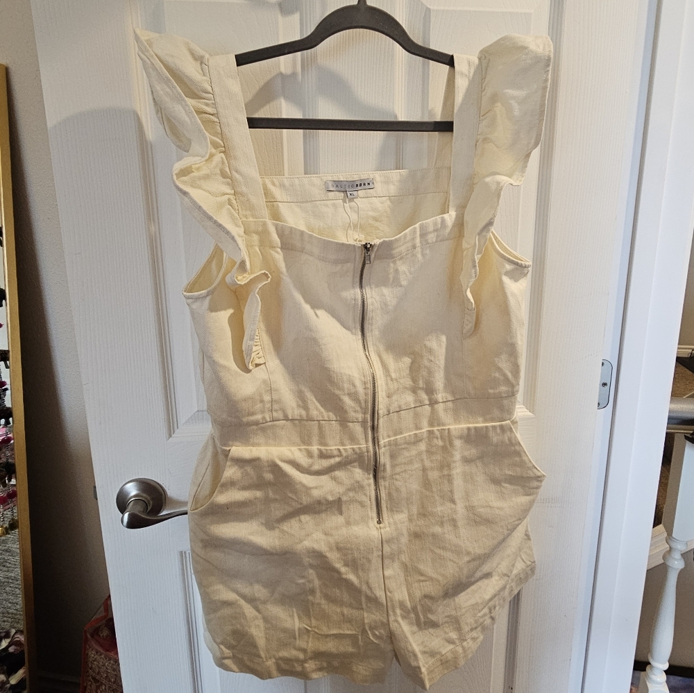 Cream Sleeveless Romper